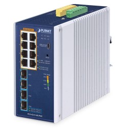 PLANET IGS-4215-8UP4X Industrial L2/L4 8-Port 10/100/1000T 802.3bt PoE + 4-Port 10G SFP+ Managed Ethernet Switch