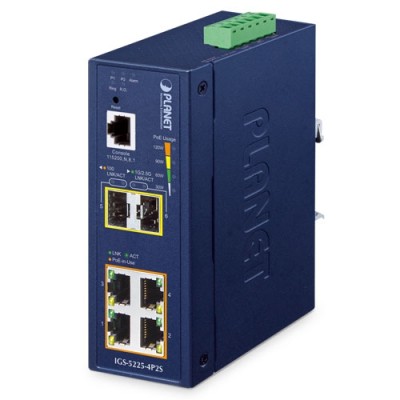 PLANET IGS-5225-4P2S IP40 Industrial L2+/L4 4-Port 1000T 802.3at PoE + 2-Port 1G/2.5G SFP Full Managed Switch