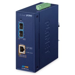 PLANET IXT-900-2X1UP Industrial 2-Port 10G SFP+ + 1-Port 10GBASE-T 802.3bt PoE++ Managed Media Converter