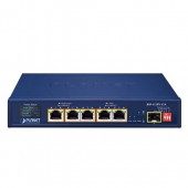 PLANET BSP-115PV-15A 5-Port 802.3at PoE+ Solar PoE Switch with 1-Port 1000X SFP and LCD Display