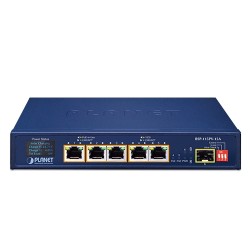 PLANET BSP-115PV-15A 5-Port 802.3at PoE+ Solar PoE Switch with 1-Port 1000X SFP and LCD Display