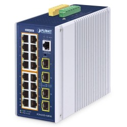 PLANET IGS-6325-16P4S L3 Industrial 16-Port 10/100/1000T 802.3at PoE + 4-Port 1G/2.5G SFP Managed Ethernet Switch