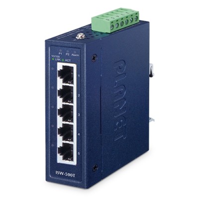 PLANET ISW-500T Industrial 5-Port 10/100TX Compact Ethernet Switch